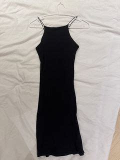 Ribbed halter bareback bodycon dress with scarf, Women's Fashion ...