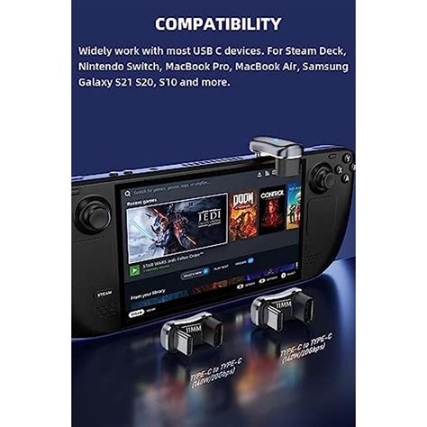 AreMe 180 USB C Adapter (2 Pack), 180 Degree Angle USB-C Male to Femal ...