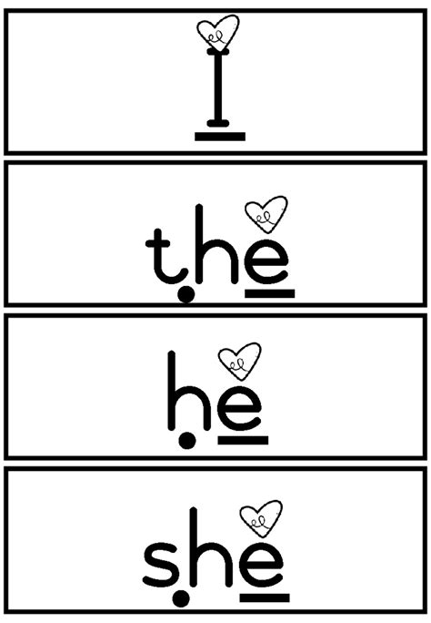 Tricky words set one flash cards - I the he she me we be was you your ...