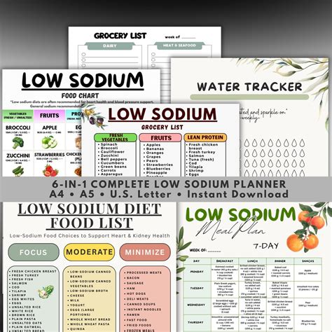 Low Sodium Diet Bundle, Meal Plan, Food List, Grocery List (digital Download) - Etsy