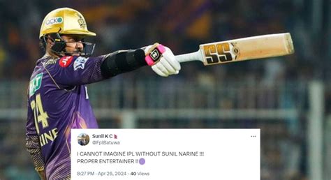 "PROPER ENTERTAINER" - Fans react to Sunil Narine's 71 off 32 balls in ...