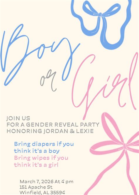 Baby Byars Gender Reveal💙🎀, Winfield church of Christ, 7 March 2026 ...
