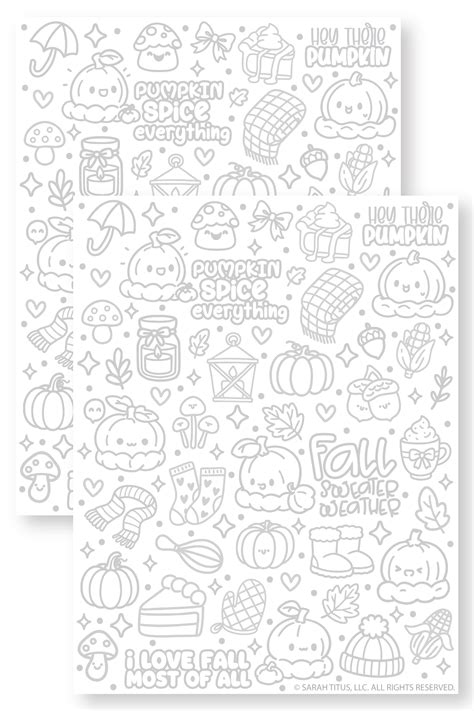 Fall Hand Lettering Practice Sheet With Cute Pumpkin Doodles - Sarah Titus