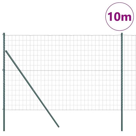 Clôture en acier vert avec poteaux 1,5 x 10 m - COMFORTXL | Leroy Merlin