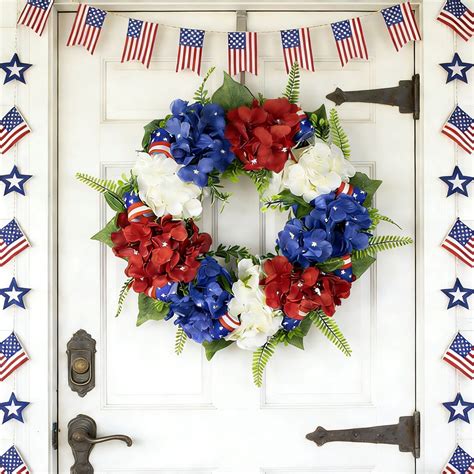 BVEBJDX Independence Day Wreath Hung On The Front Door Suitable For ...