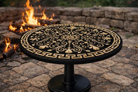 Buy Handmade Black Marble Coffee Table Top, Pietra Dura Inlay Center ...