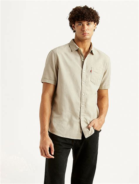 Men's Solid Beige Slim Fit Shirt – Levis India Store