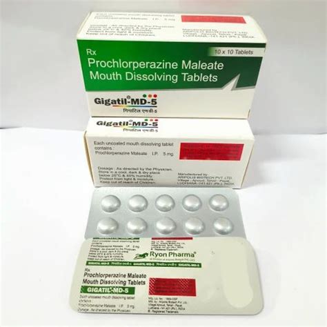 Gigatil Prochlorperazine Maleate 5mg Mouth Dissolving Tablets - 10 x 10 ...