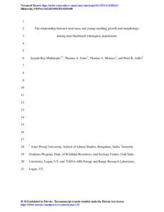Relationship between seed mass and young-seedling growth and morphology ...