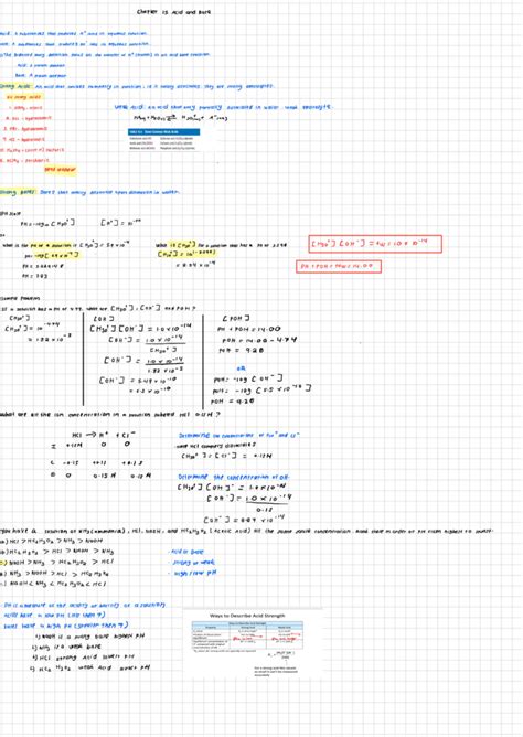 Chapter 15.2: Acids and Bases - Definitions, Strengths, and Calculations - Studocu