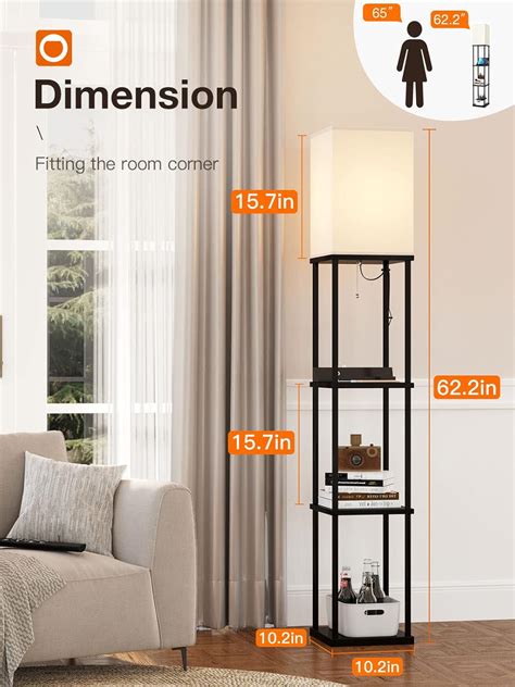 addlon Shelf Floor Lamp with USB Ports and Power Outlet Instruction Manual