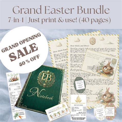 7-in-1 Personalized Easter Bunny Kit: Letter, Egg Hunt Clues, Reciepts ...