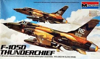Monogram F-105G Wild Weasel - 1/48 Model Aircraft Kit c1982 RARE ...