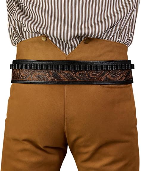 Amazon.com: STOCKHORN Western Cartridge Belt – Brown Tooled Leather ...
