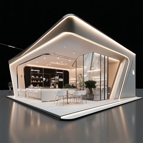 Designed exhibition stand white lights | Diseño de stands, Disenos de ...