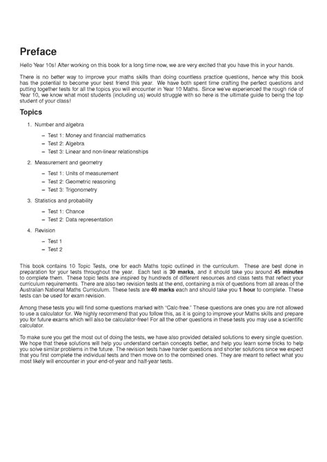 ATAR Notes ATAR Notes Year 10 Maths Topic Tests (2024-2026) - Shop