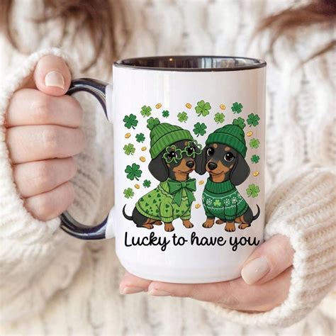 Dachshund St. Patrick's Day Coffee Mug, St. Patty's Dog Mug, Doxie ...