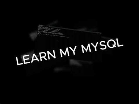 LEARN MY SQL💻💻 - YouTube