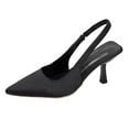 Black Ladies Fashionable Casual Solid Color Pointed Toe Open Back Style ...