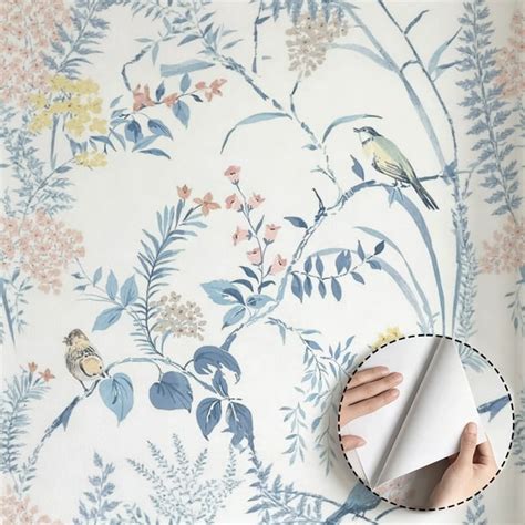 Vintage Birds and Floral Wallpaper，