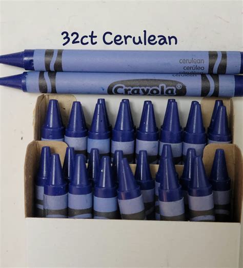 Crayola 32ct Crayons Cerulean Single Color Bulk Lot for Crafts