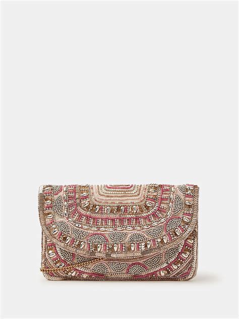 Buy Accessorize Pink Bead Embellished Clutch Bag from Next India