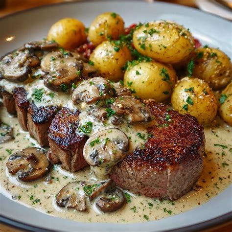 Filet mignon tendre à la crème et champignons savoureux - Mr Recette