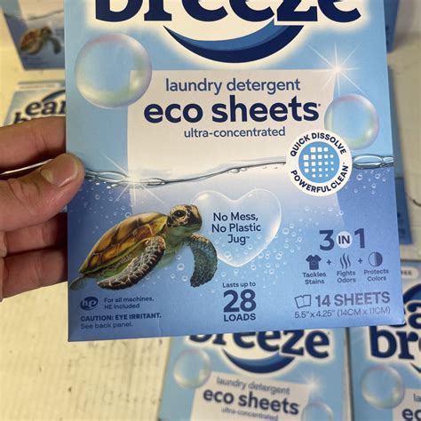 Earth Breeze Laundry Detergent Sheets Scent Free, 10 Packs, 280 Loads