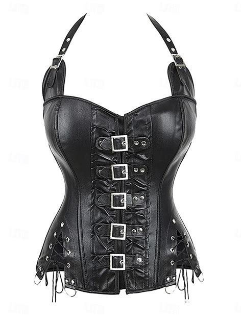 Women's Shapewear Fashion Retro Gothic Pure Color Drawstring Buttons ...