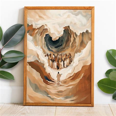 Moses Parting the Red Sea Wall Art Crossing Red Sea Modern Christian ...