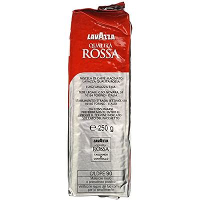 4x Lavazza Qualita Rossa Ground Coffee Pouch, (Pack of 4 - 250 g each ...