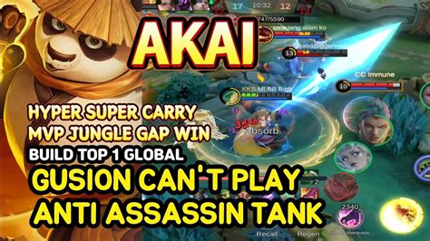 Akai (Mythical Glory): Anti Assassin Tank Carry vs Gusion | BUILD TOP1 ...
