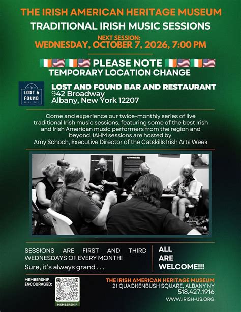 IRISH AMERICAN HERITAGE MUSEUMS TRADITIONAL IRISH MUSIC SESSION, 942 ...