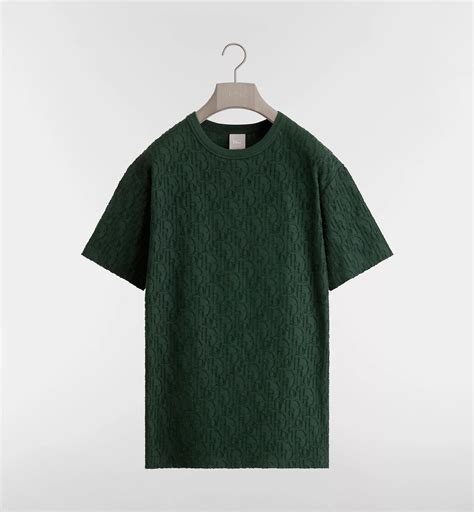 Dior Oblique T-Shirt, Relaxed Fit Deep Green Cotton Jersey | DIOR
