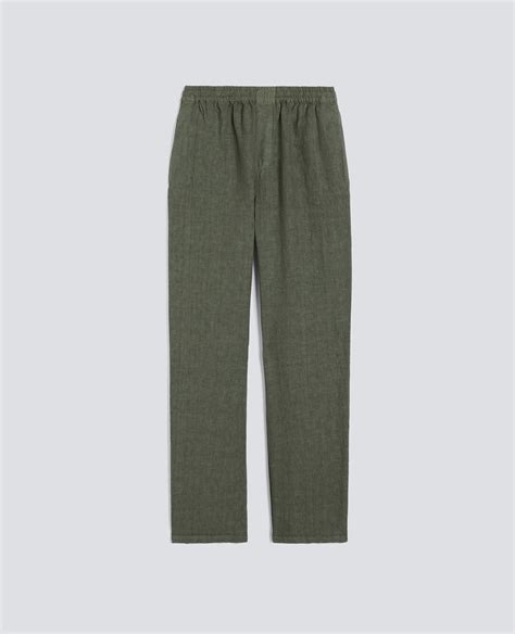 Pantalones ventura en lino compacto tenido con prendas – ASPESI