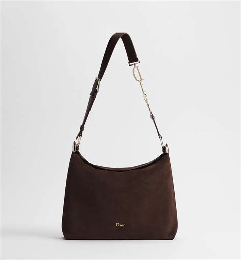 Medium Diorly Bag Chocolate Suede Calfskin | DIOR