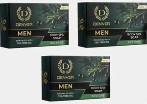 DENVER Body SPA Soap Enhanced with Tea Tree Oil Restore 125GM Pack of 3 ...