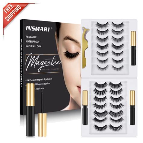 Reusable Magnetic Eyelashes Set with Waterproof Eyeliner - 14 Glamorous ...