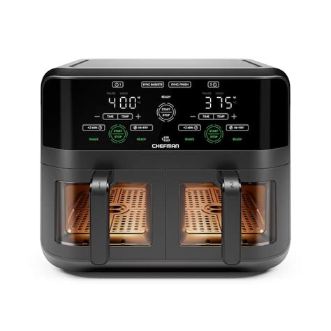 Chefman 3-Quart Black Touch Control 2-Baskets Air Fryer RJ38-SQPF-3TDB ...