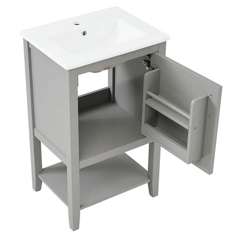 Huluwat 20 Inch Bathroom Vanity with Sink Bathroom Cabinet with Soft ...