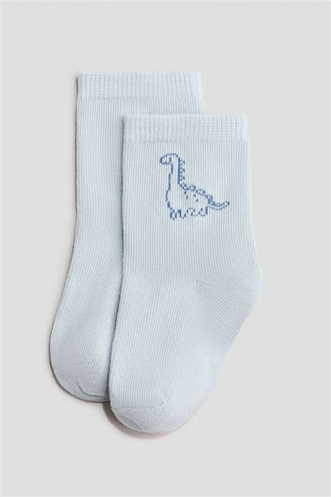 7-pack socks - Light blue/Dinosaurs - Kids | H&M IN