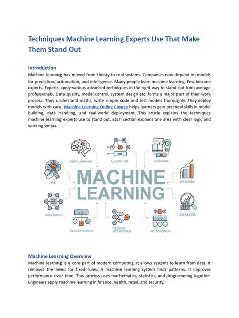 Techniques Machine Learning Experts Use That Make Them Stand Out | PDF ...