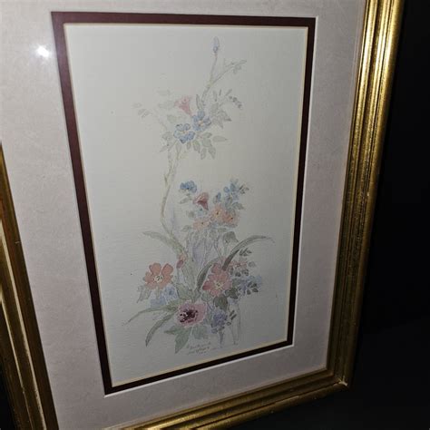 Vintage Mary Vincent Bertrand Signed & Numbered Watercolor Floral ...