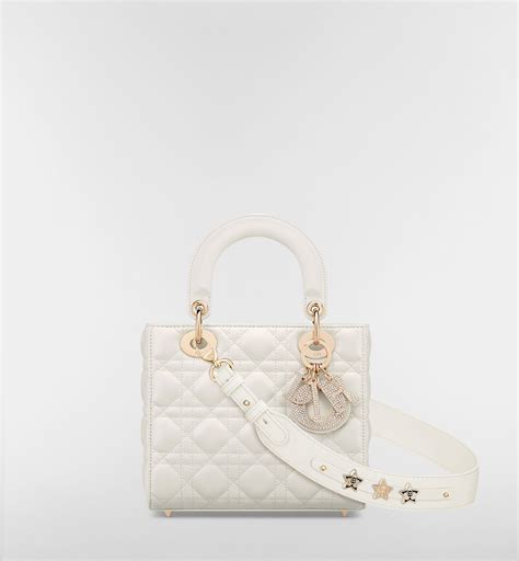 Sac Lady Dior My ABCDior Small Cuir d'agneau Cannage couleur latte | DIOR