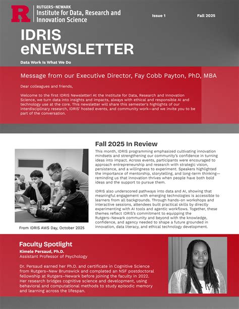 IDRIS Publishes First Fall Newsletter | IDRIS at Rutgers University