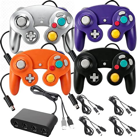 Amazon.com: Donop Wired Controllers for Gamecube Switch Wii PC - 4 Pack ...