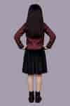 Buy Maroon Jacquard, Velvet Jacket And Skirt Set For Girls by Lil Drama ...