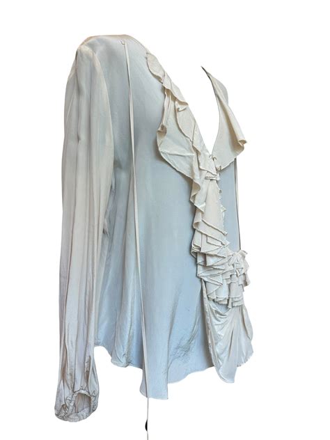 Givenchy - Nude Silk Ruffled Blouse – Les Enfants d'Edouard