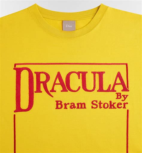 T-Shirt with Book Cover Embroidery, Relaxed Fit Yellow and Red Cotton ...