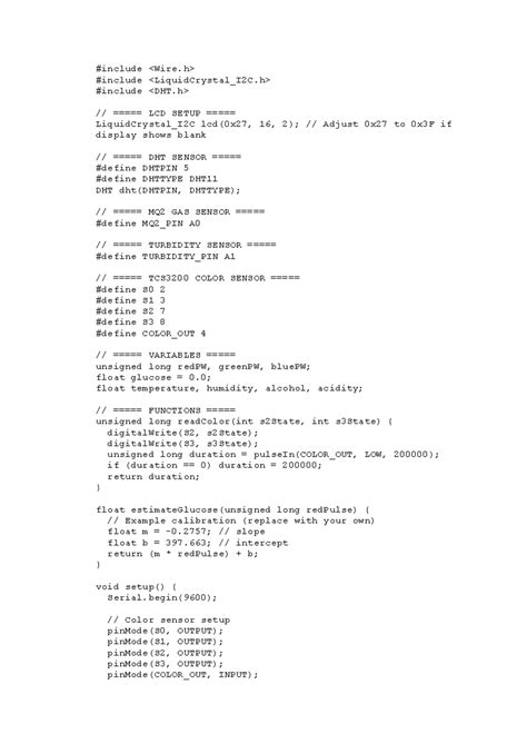Arduino Code for LCD & Sensor Setup (Final Project) - Studocu